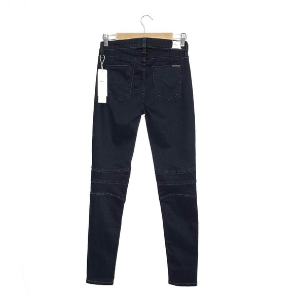 Hudson Jeans Stark Moto Pant Skinny Blue Wild Dark Wash Blue Size 29/8 New NWT - Picture 2 of 10